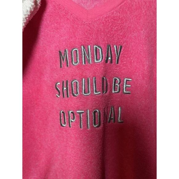SECRET TREASURES Pink Sleep Shirt With Socks Sz 2x Mondays Fuzzy Comfort Soft - Picture 3 of 8